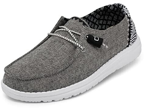 Dude Women's Wendy Chambray Moc Toe Shoes Onyx