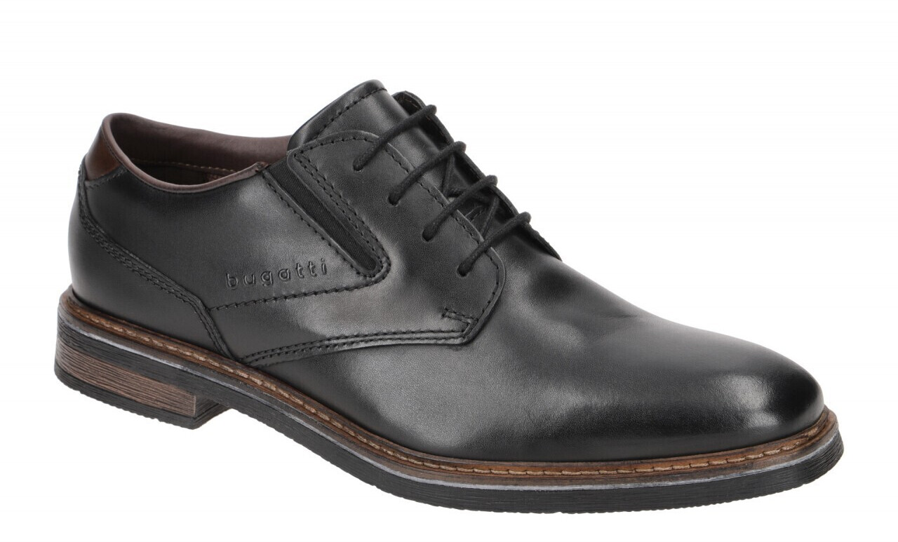 Bugatti Lace-up shoes made of leather black