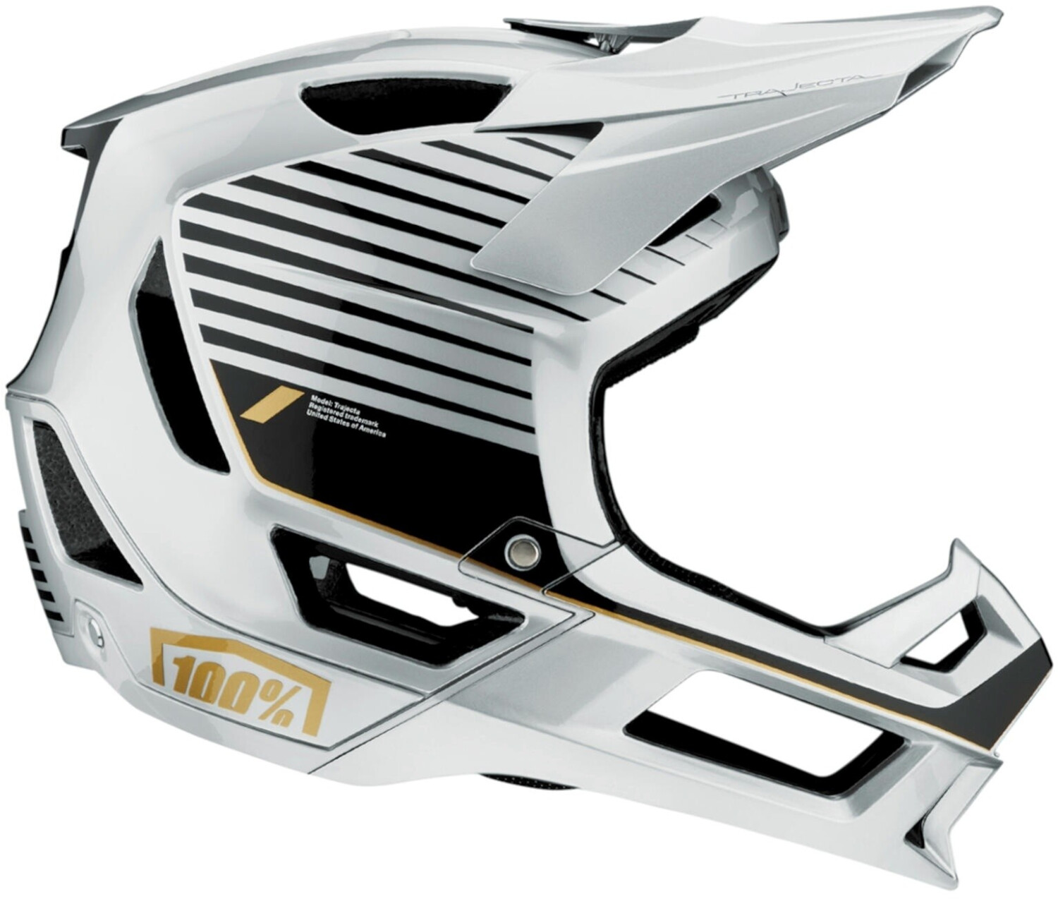 100% Trajecta Fidlock Downhill Helmet (10CSTRASP22LSL) white