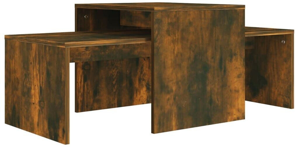 vidaXL Coffee table set smoked oak 100x48x40 cm