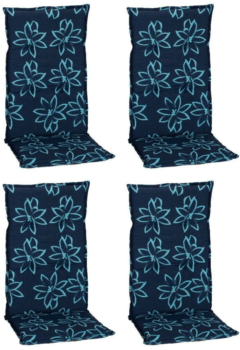beo 4er Set Auflage Bunde M134 Blume hellblau für HochlehnerStühle