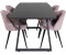 ebuy24 IncaNABL Esstisch Ausziehbarer 160/200 cm 4 Plaza Esszimmerstühle Samt schwarz/pink
