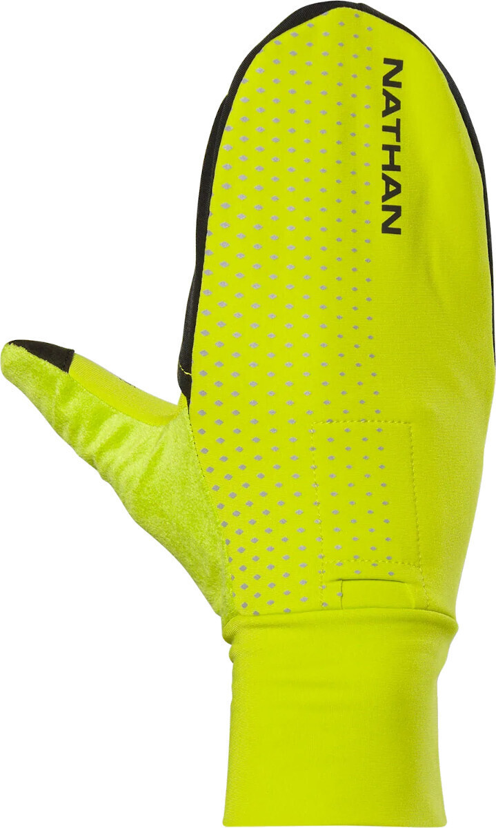 Nathan HyperNight Reflective Convertible Mitt hi vis yellow/geo print