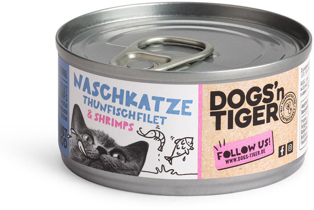 Dogs´n Tiger Naschkatze wet food tuna & shrimps 70g