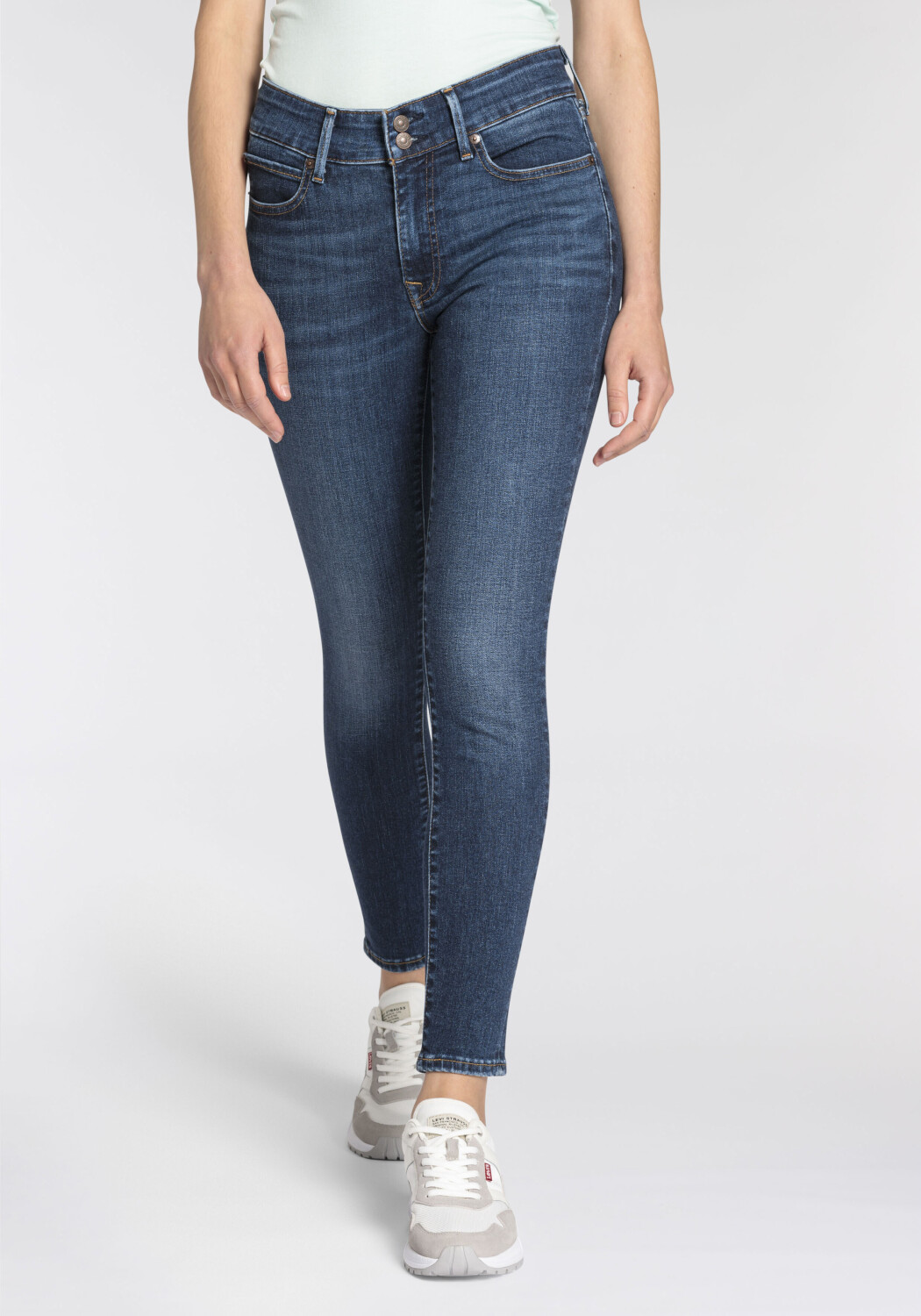 Levi s 711 Skinny Jeans With Double Button Closure blue wave dark