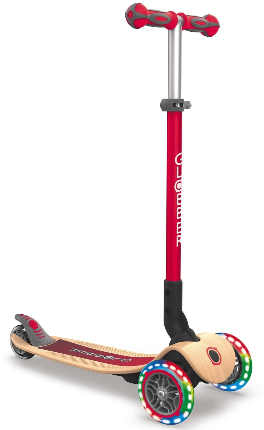 Globber Primo Wood with Lights Red