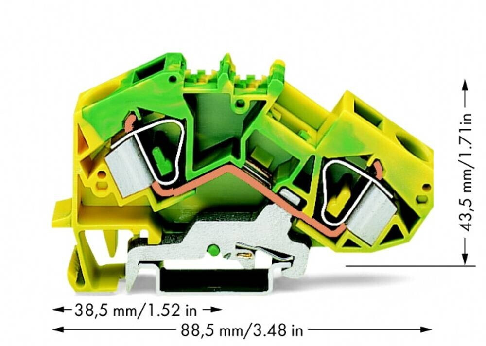 Wago 783-607 2-Leiter-Schutzleiterklemme, 16 mm², grün-gelb Elektroshop