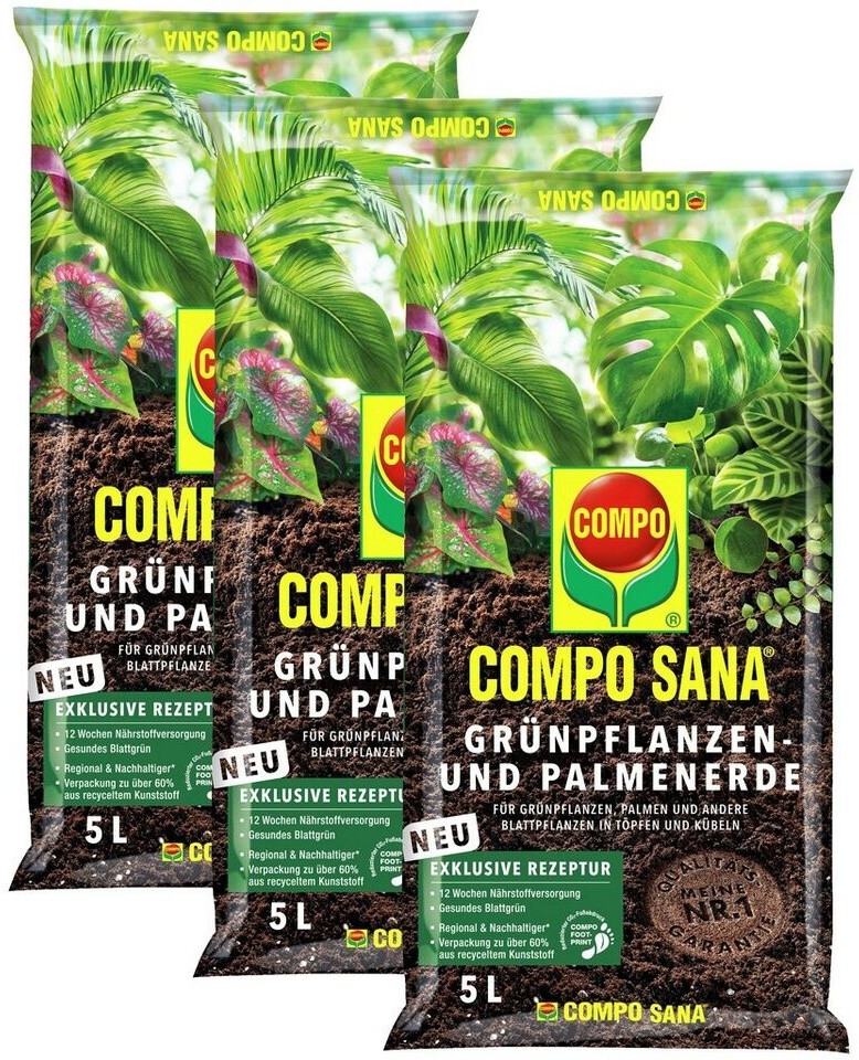 COMPO COMPO Grünpflanzenerde 3 x 5 L - side view