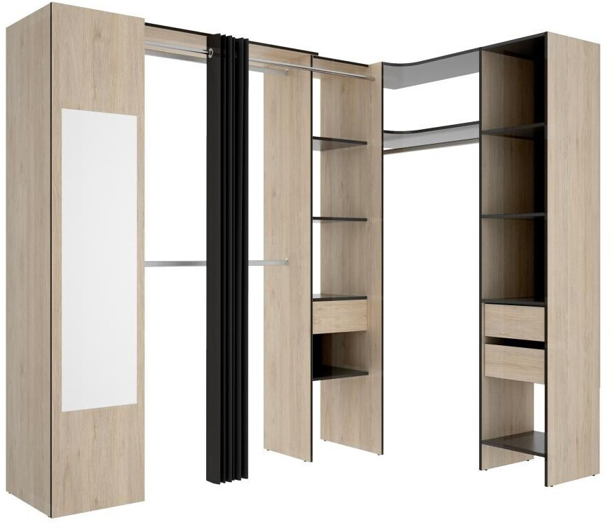 Vente-unique Betrand 232x205cm Anthracite/Nature Light