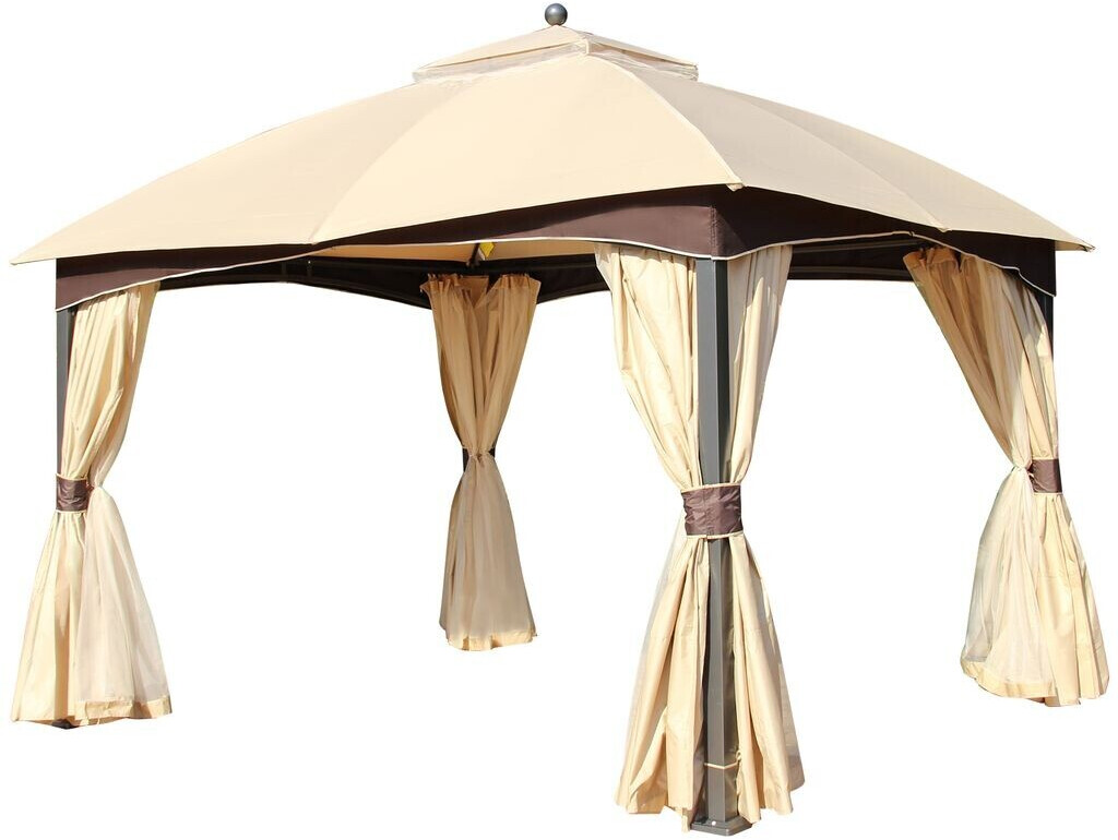 Outsunny Pavillon 3x4 m mit 4xSeitenwände Khaki ab 382,90