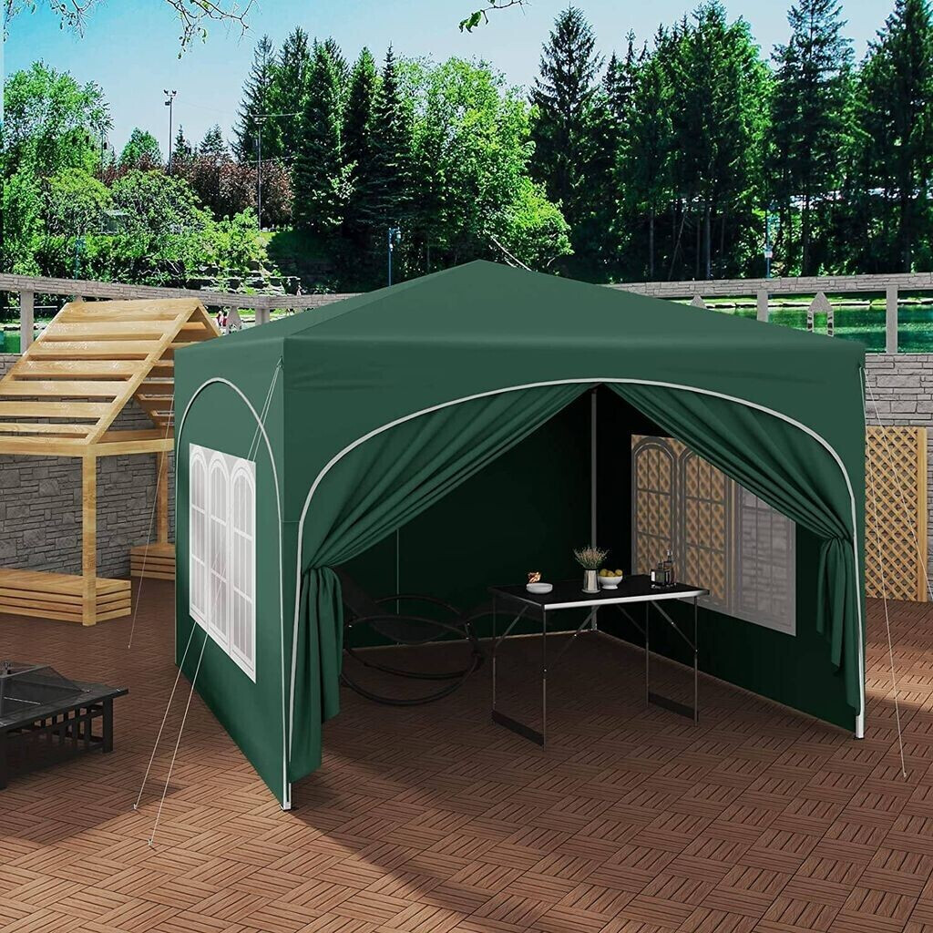 Woltu Faltpavillon 3x3 m mit 4 Seitenwänden Grün ab 114,99