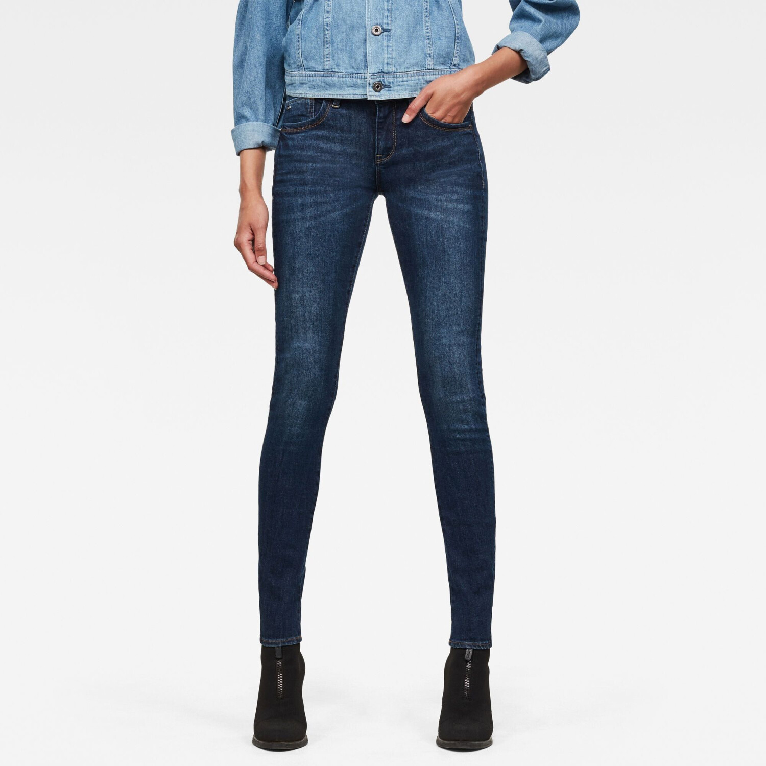 G-Star Lynn Mid Skinny Jeans (D06746-C619) dark aged
