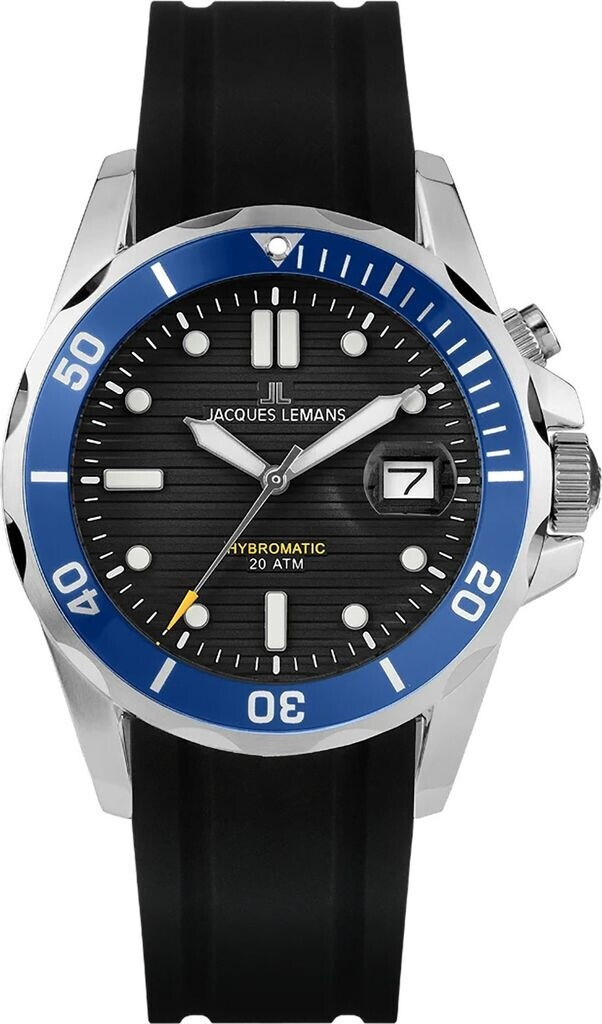 Orologio Jacques Lemans Uomo Hybromatic 1-2170I | 41mm Quadrante Turchese | Carica Ibrida 180 Giorni | 20 Bar