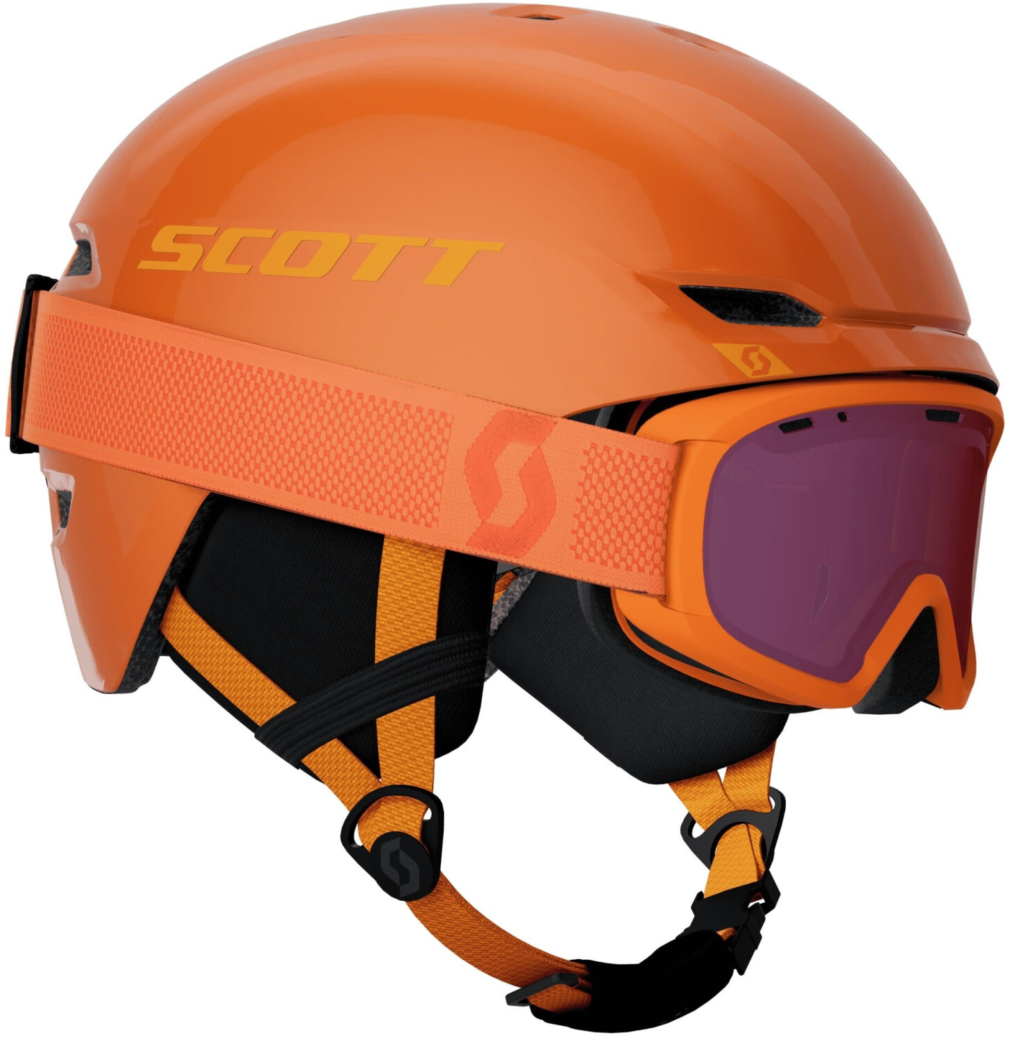 Scott Junior Keeper 2 Helmet + Witty Goggle Combo orange