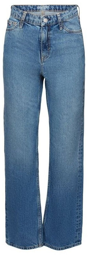 Esprit Retro Jeans with a Straight Fit and High Waistband (993EE1B387) blue medium washed