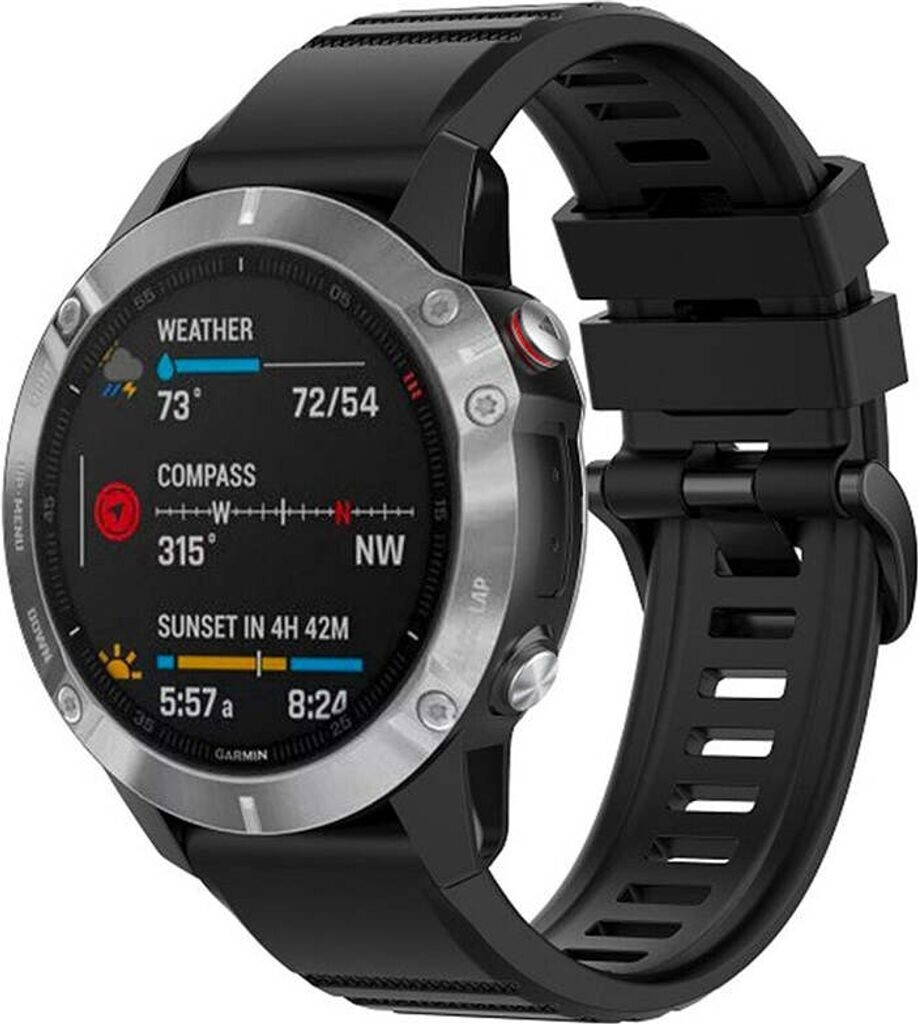 FIXED Silicone Strap 22mm für Smartwatch, Schwarz