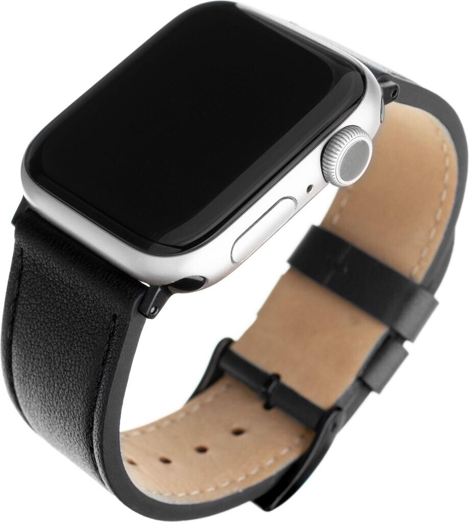 FIXED Leather Strap für Apple Watch 49/45/44/42 mm, Schwarz