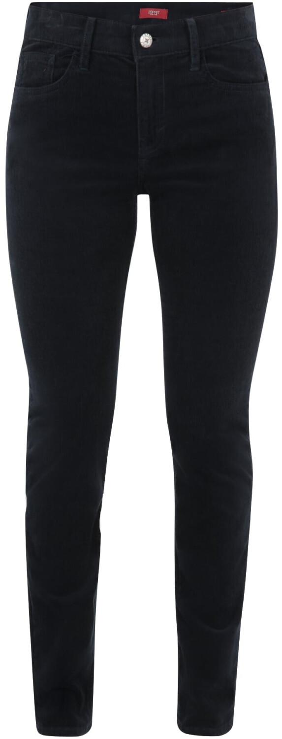 Esprit Corduroy trousers with a slim fit and a mid-rise waist (093EE1B305) navy