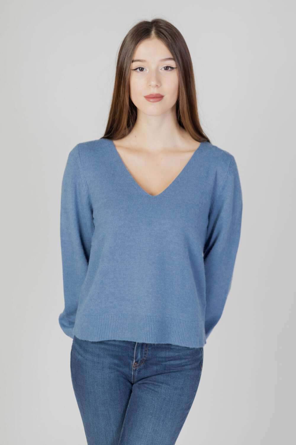 Vila Ril Rev V-Neck l/s Knit Top (14084174)