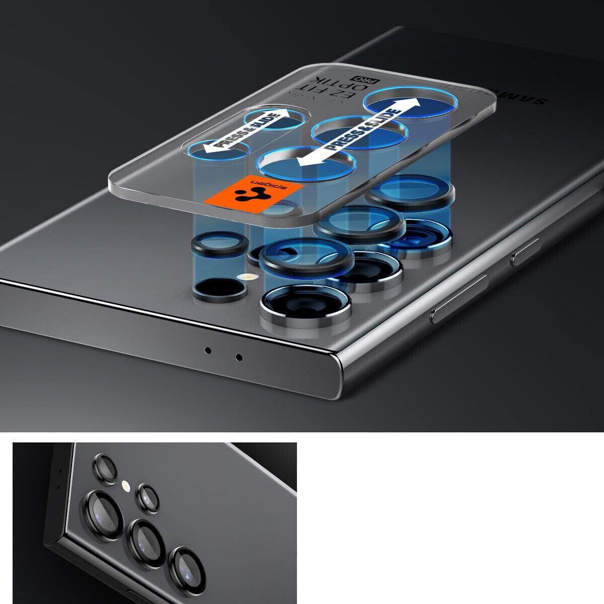 Spigen Glass tR EZ Fit Optik Pro 2 Pack Black (Galaxy S24 Ultra