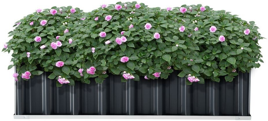 en.casa Garden Bed Zevenaar Steel 118 x 90 x 30 cm Anthracite