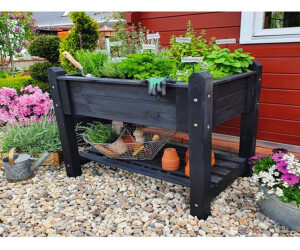 Promadino Hochbeet auf Stelzen mit Folie 114 x 60 x 84,5 cm anthrazit