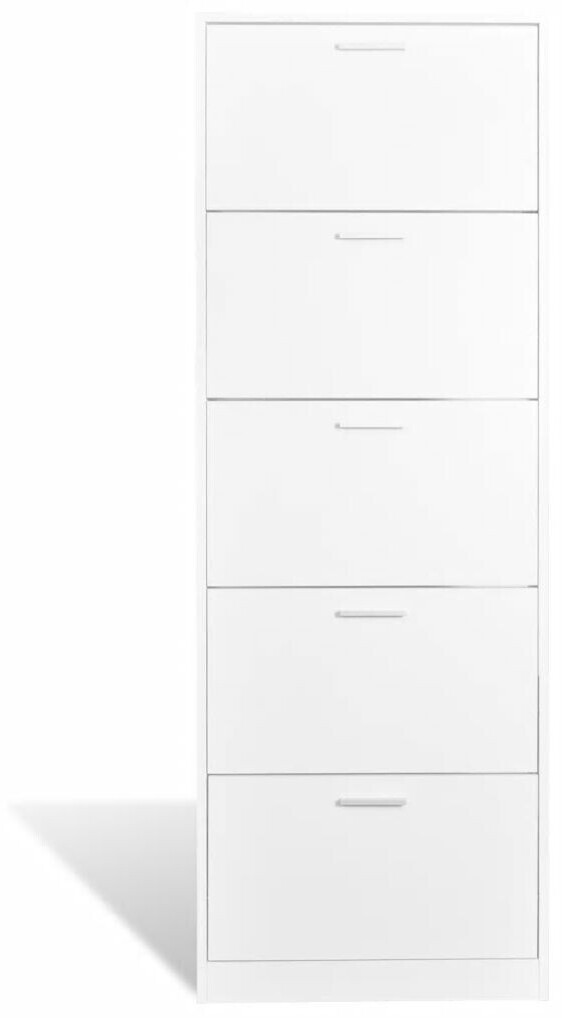 Photos - Hallway Furniture VidaXL Wooden shoe cabinet with 5 compartments white 
