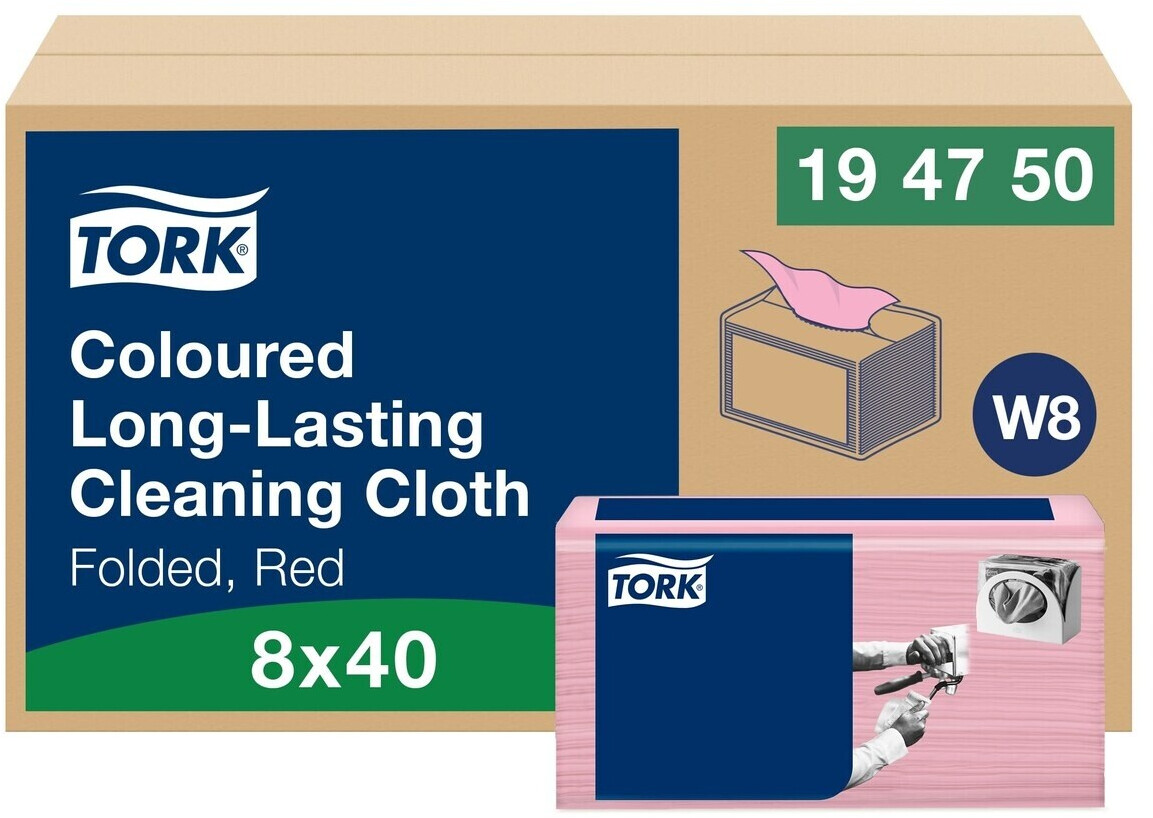 Tork 194750 W8 Disposable wipes 30 x 39 cm red (320 pcs.)