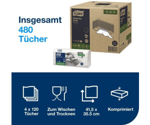 Tork Waschtücher Advanced 4-lagig – 20 X 19 Cm, 2.400 Tücher, Strapazierfähig & Weich – Für Patientenpflege