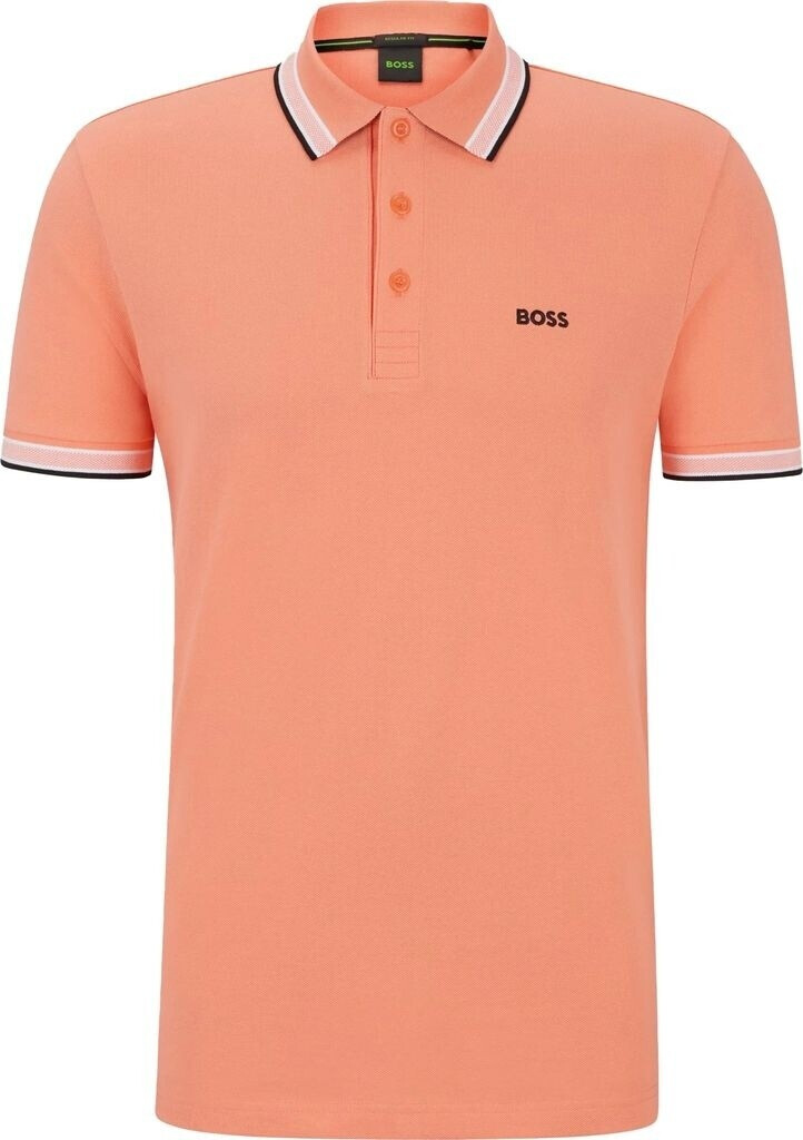 Hugo Boss Polo shirt made of organic cotton with contrasting coloured logo details (50469055) orange