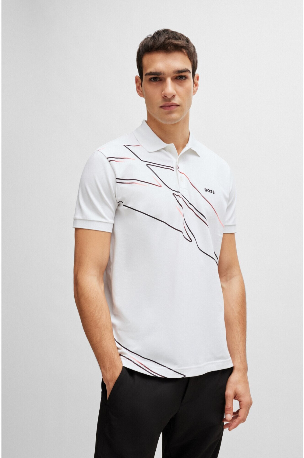 Hugo Boss Poloshirt aus elastischem Baumwoll Mix mit saisonalem Artwork 50512766 weiB ab 109 95 Preisvergleich bei idealo