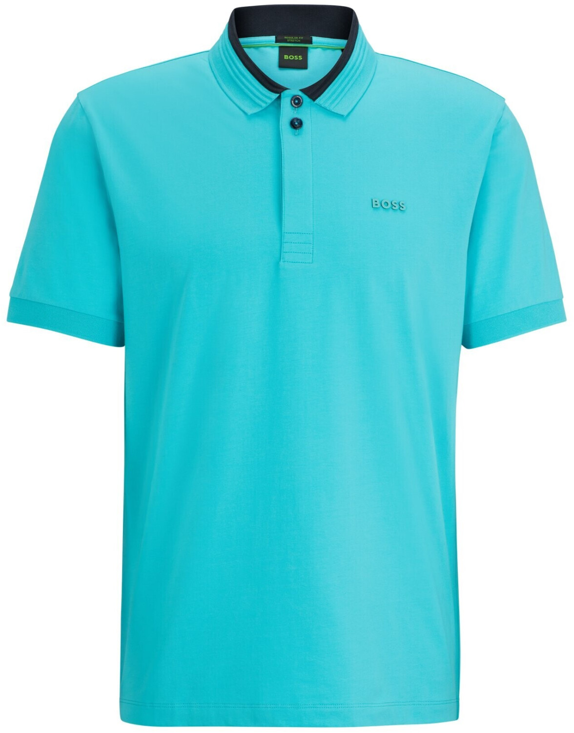 Buy Hugo Boss Stretch cotton polo shirt with 3D stripes on the collar 50506182 turquoise from 72.49 Today Best Deals on idealo
