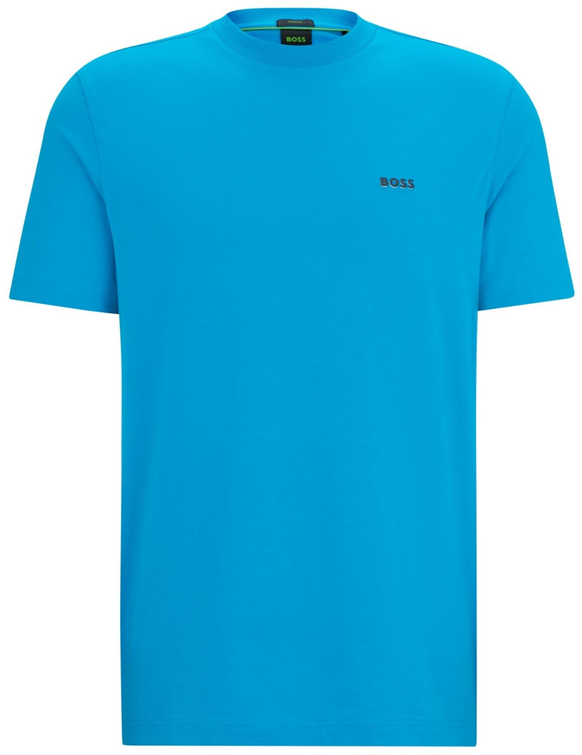 Hugo Boss Regular-fit stretch cotton T-shirt with contrasting logo (50506373) turquoise