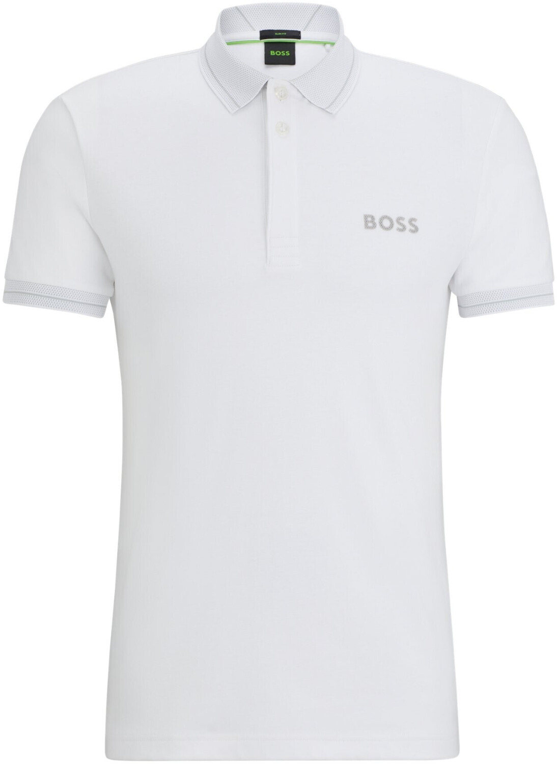 Hugo Boss Slim-fit polo shirt in interlock cotton with mesh logo (50512892) white