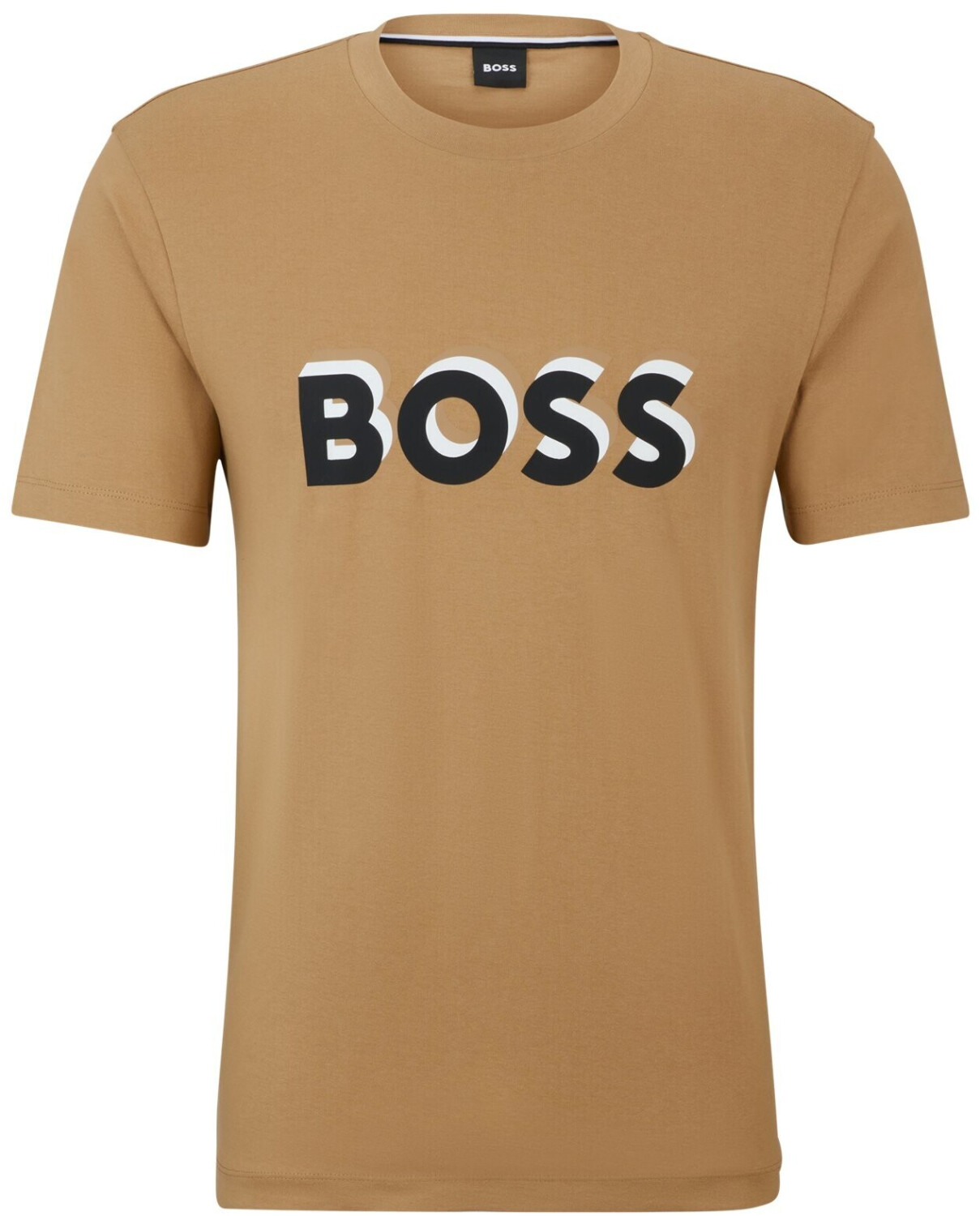 Hugo Boss Cotton jersey T-shirt with logo in signature colours (50506923) beige