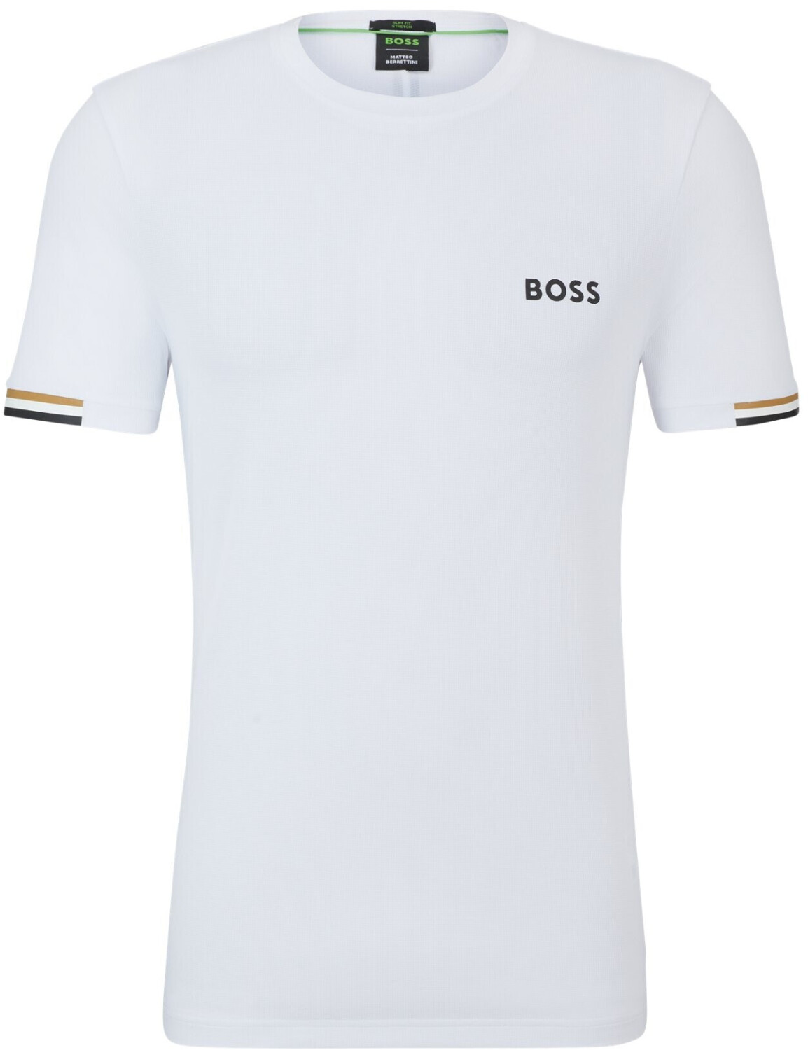 Hugo Boss x Matteo Berrettini T-shirt with waffle texture and signature stripe artwork (50506348) white