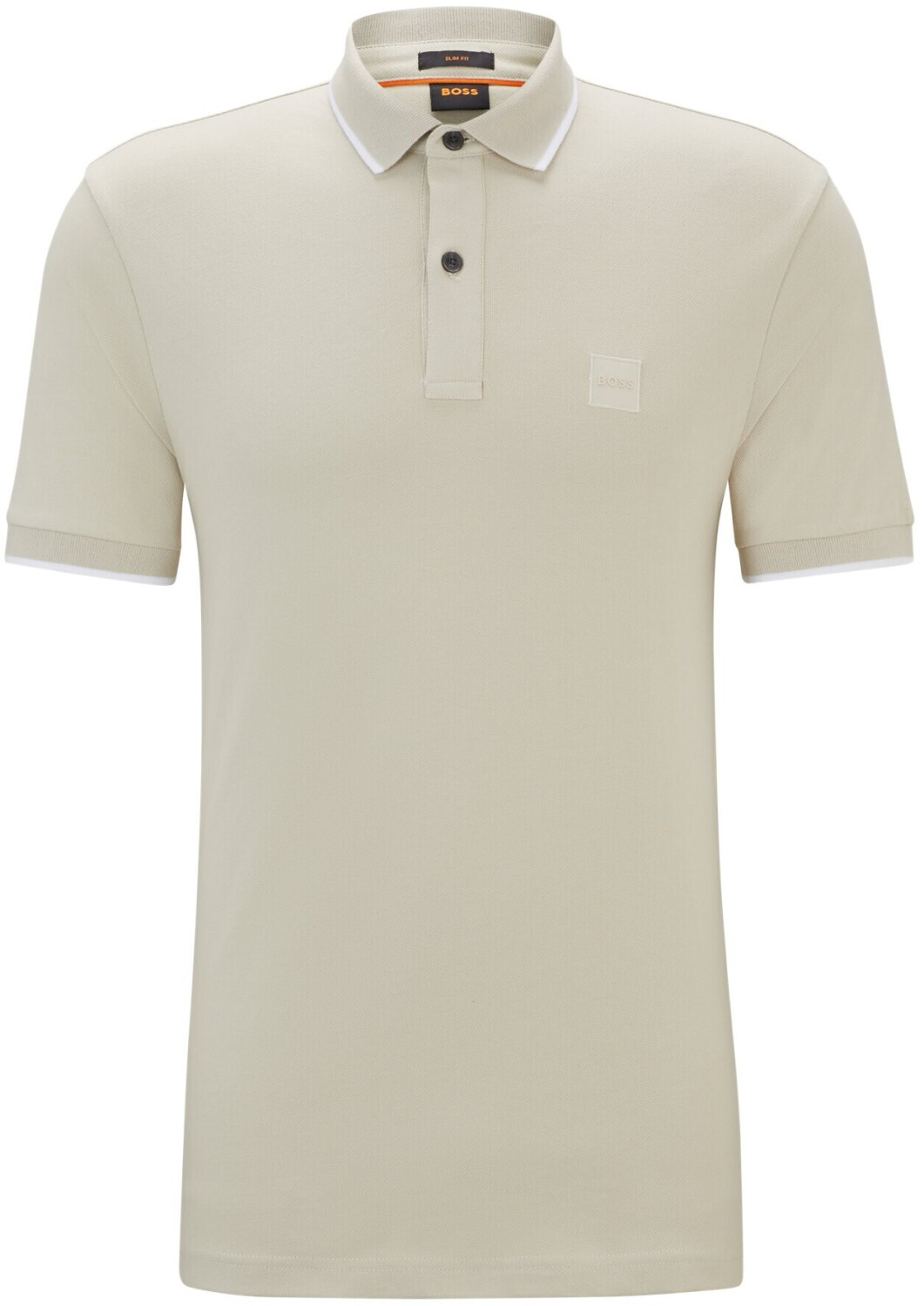 Hugo Boss Slim-fit polo shirt in stretch cotton with logo patch (50507699) beige