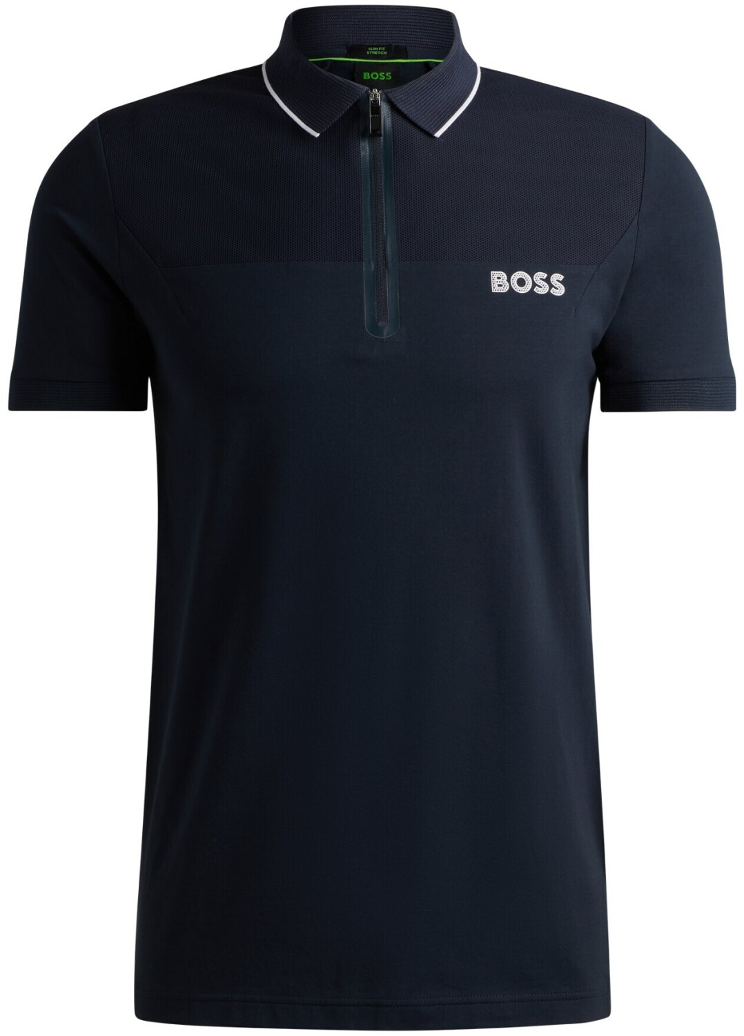 Hugo Boss Slim-fit polo shirt with troyer collar and mesh details (50512799) blue