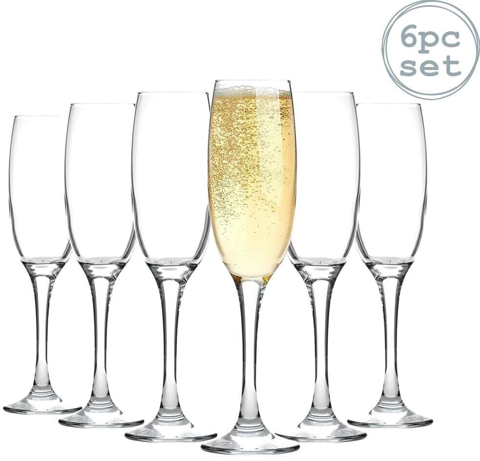 Argon Champagne flutes - 6 glasses with gift packaging - 220 ml