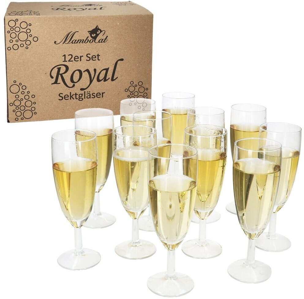 MamboCat Set of 12 Royal champagne glasses 140ml