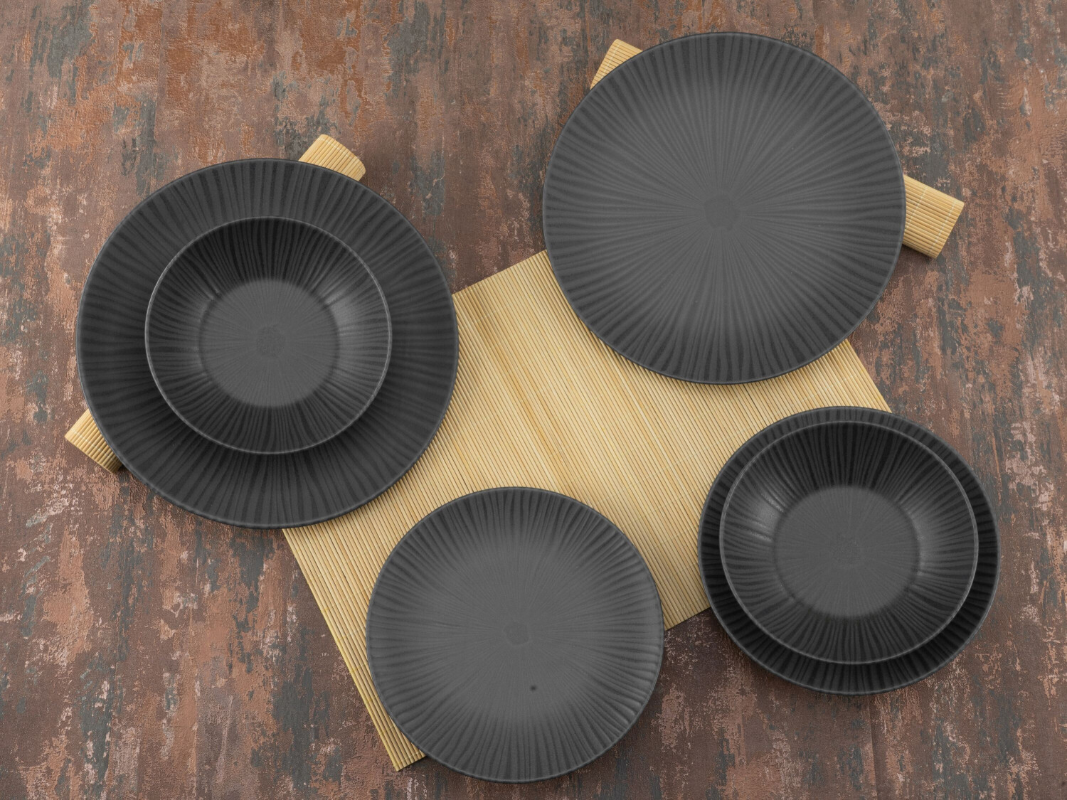 CreaTable VESUVIO Dessertteller - 21 Cm Schwarzer Teller Für Kuchen & Nachspeisen