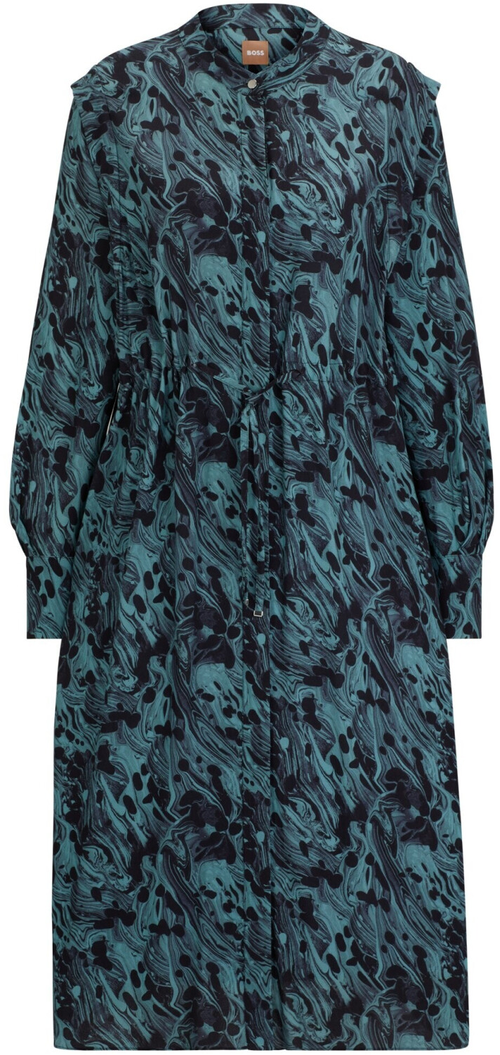 Hugo Boss Dress with abstract print and drawstring waistband (50506988) blue