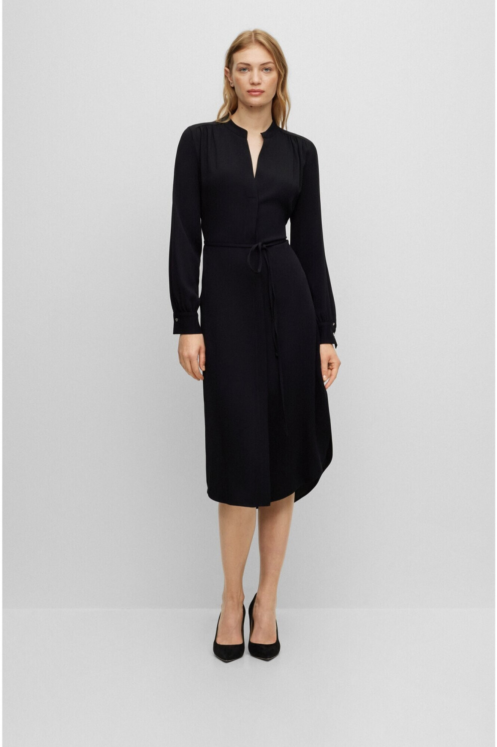 Hugo Boss Kragenloses Kleid mit Gürtel (50496388) schwarz ab 399,00 € |  Preisvergleich bei idealo.de