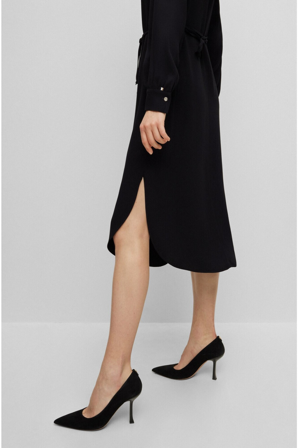 Hugo Boss Kragenloses Kleid mit Gürtel (50496388) schwarz ab 399,00 € |  Preisvergleich bei idealo.de
