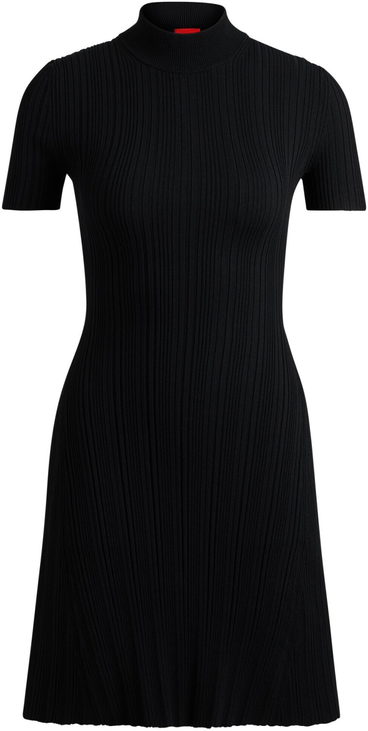 Hugo Boss Slim-fit dress in irregularly ribbed crepe (50514293) black