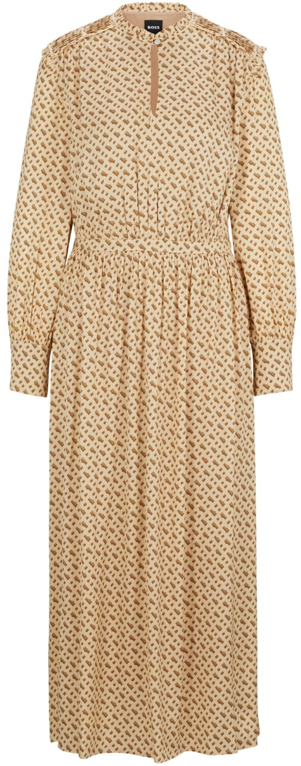 Hugo Boss Silk blend dress with monogram print (50509345) beige