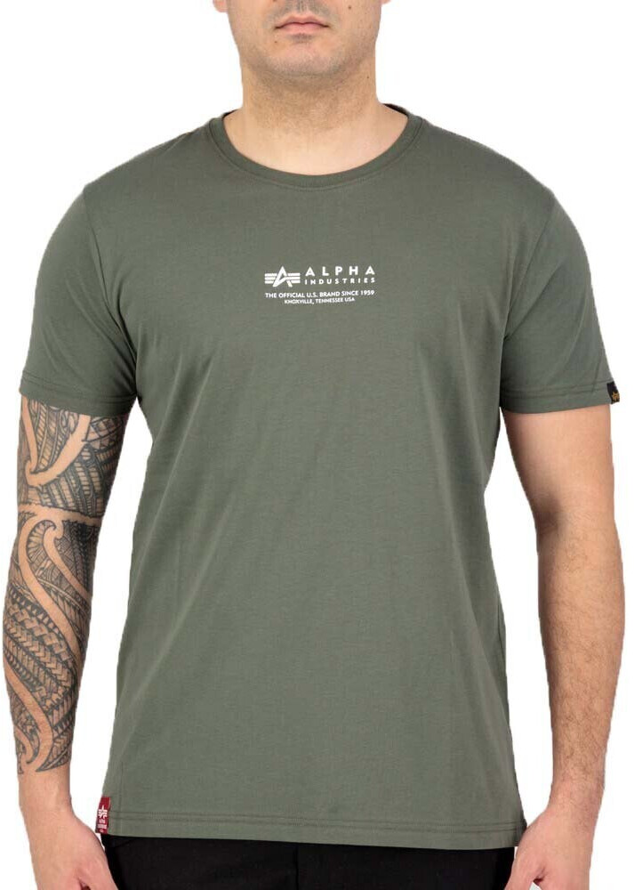 Alpha Industries Wording Short Sleeve Crew Neck T-Shirt (108501) green