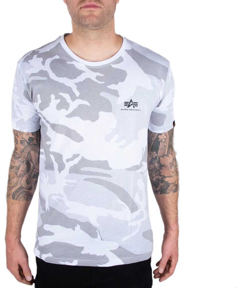 Alpha Industries Backprint Camo Short Sleeve T-Shirt (128507C) grey