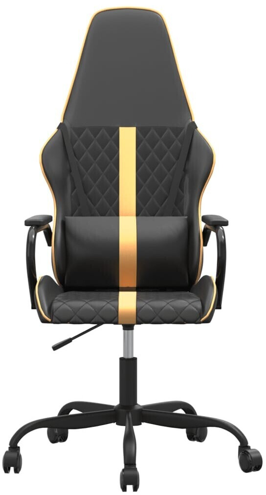 vidaXL Gaming Chair with Massage Function Black/Gold (345559) a