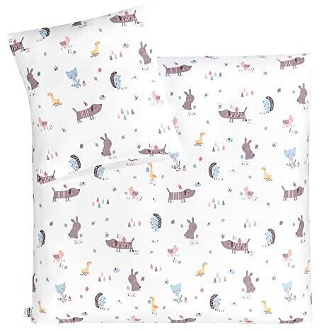 Julius Zöllner Bed linen 80x80cm - Jersey Crazy Animals